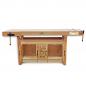 Preview: BAMATO Hobelbank WORK-1945 mit Einbauschrank aus Massivholz